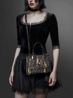 "Lunacat" - Black Interior - Small Leather Handbag