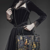 "Lunacat" - Black Interior - Leather Handbag Matching SANTA Combo