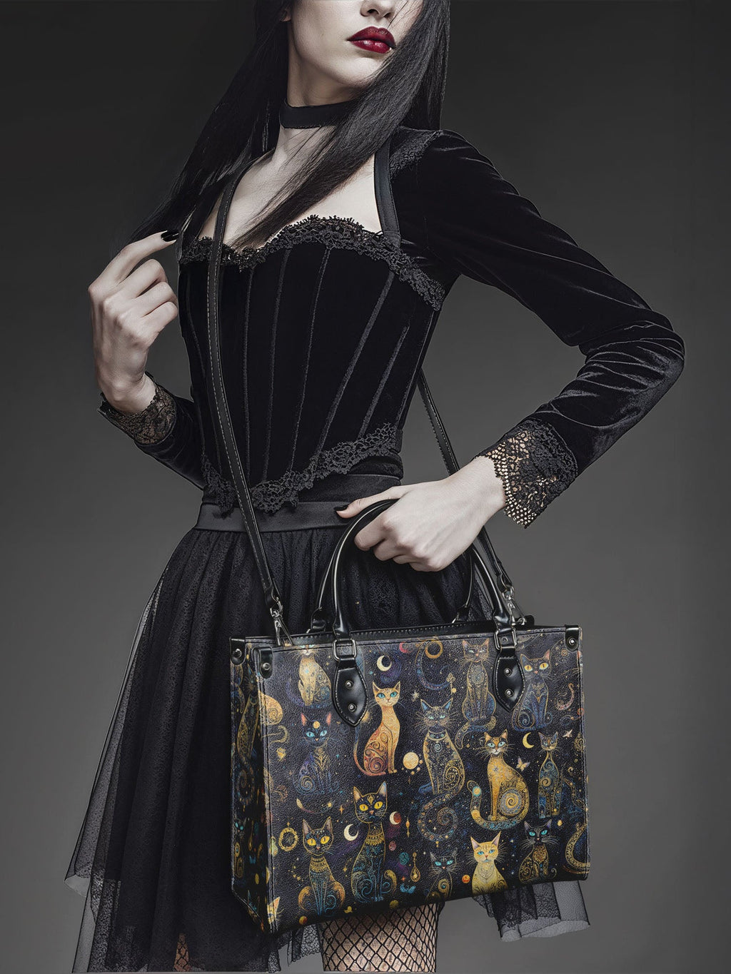 "Lunacat" - Red Interior - Leather Handbag