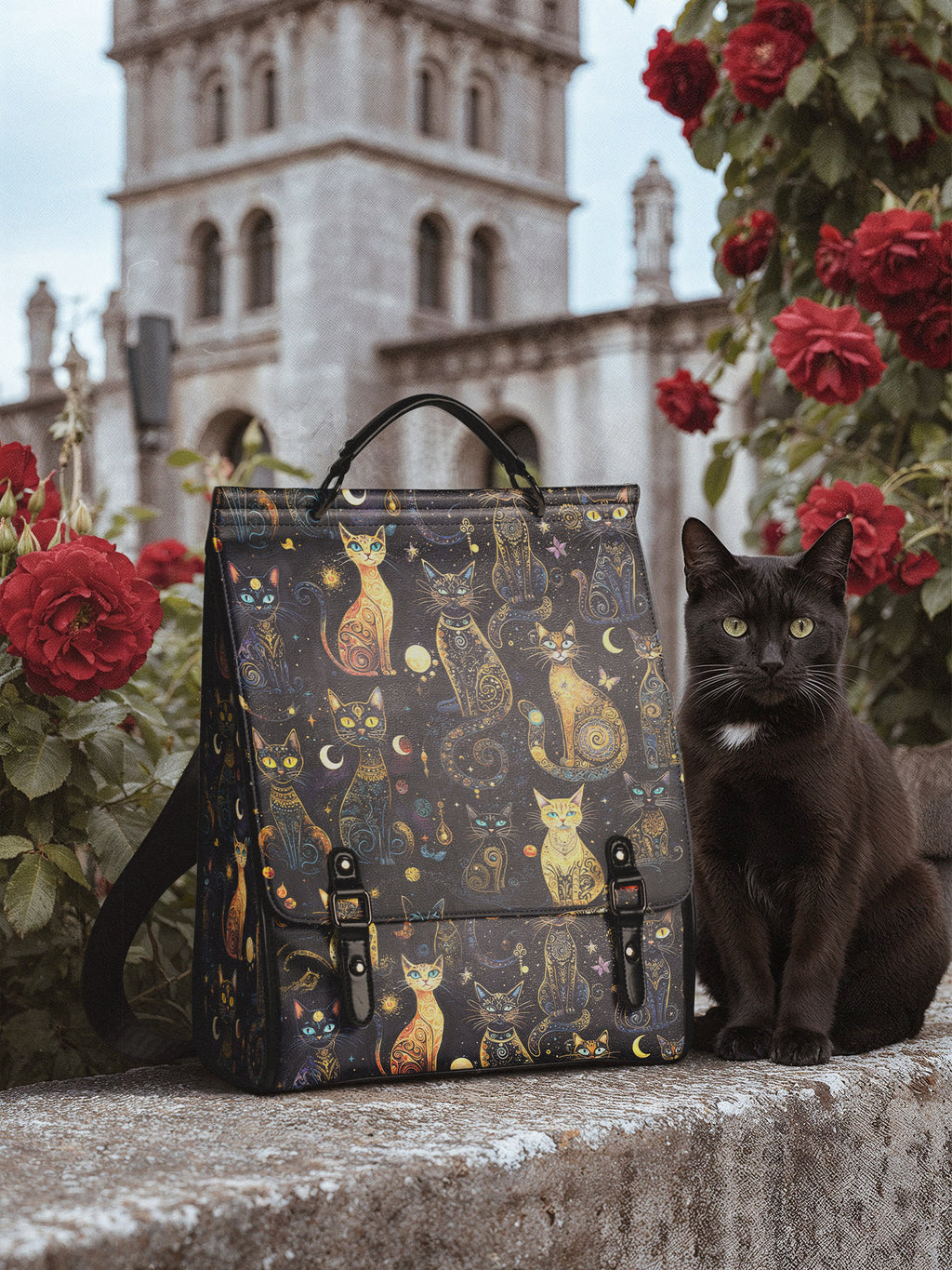 "Lunacat" Leather Backpack