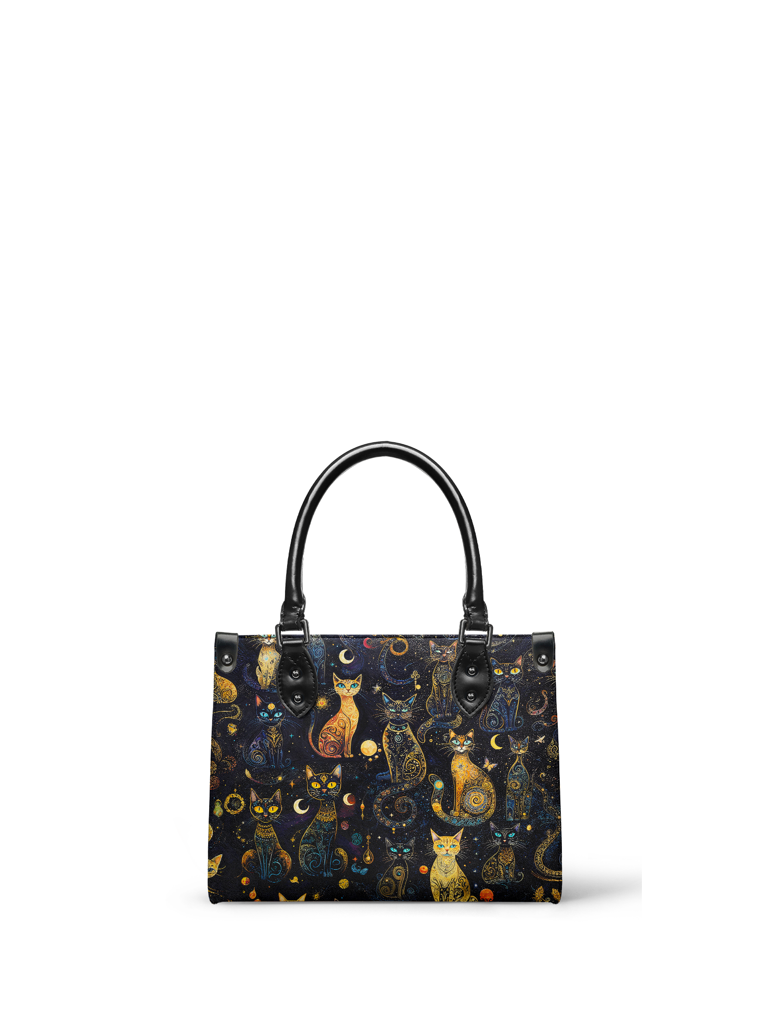 "Lunacat" - Black Interior - Small Leather Handbag