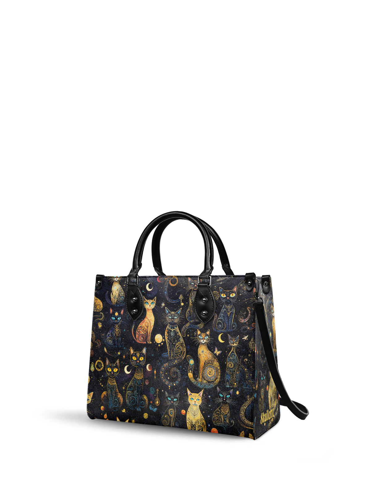 "Lunacat" - Black Interior - Leather Handbag SPOOKY DEAL