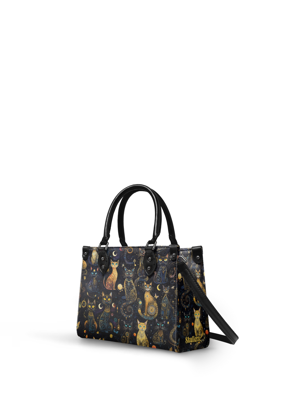 "Lunacat" - Black Interior - Small Leather Handbag