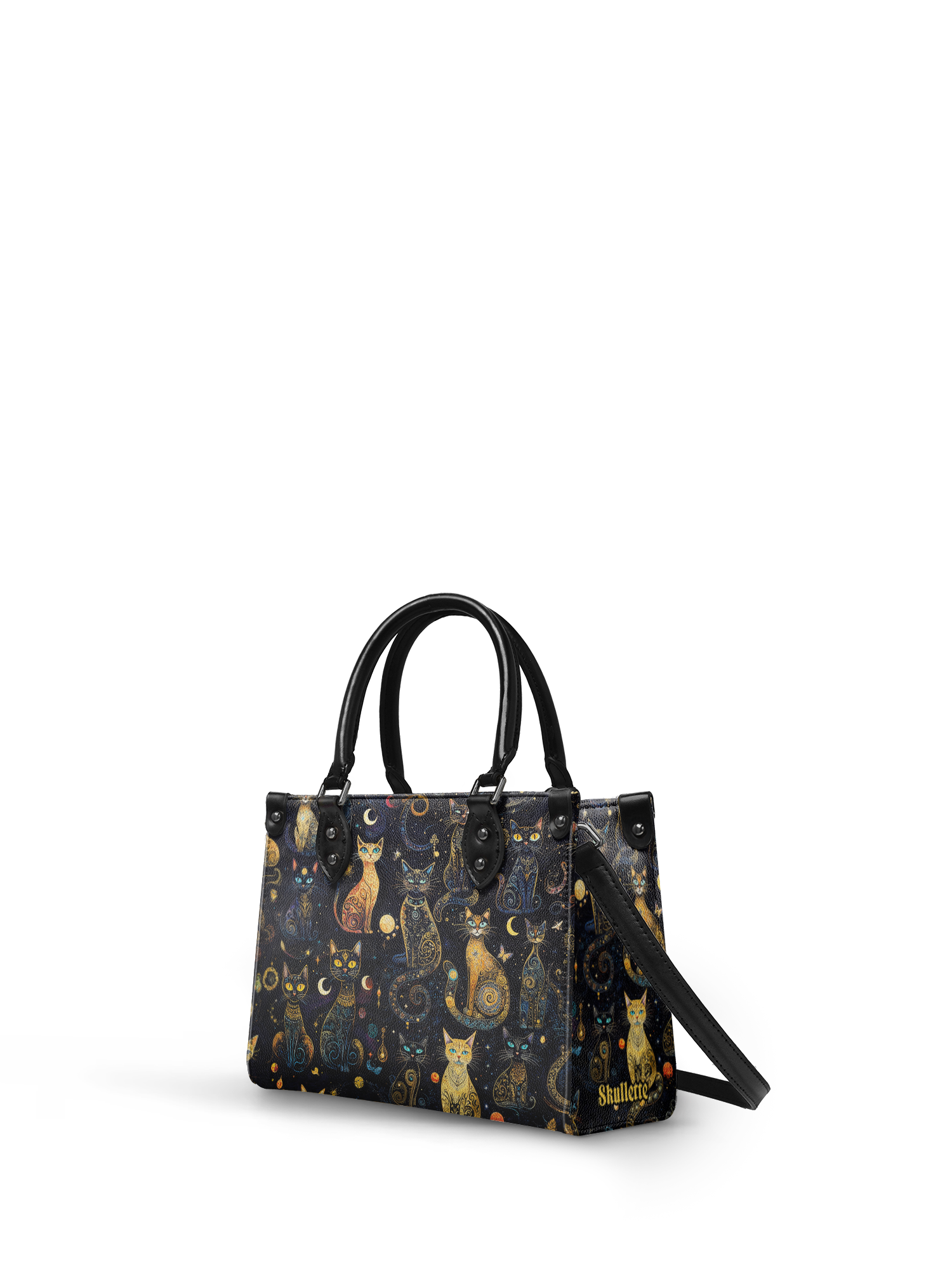 "Lunacat" - Black Interior - Small Leather Handbag