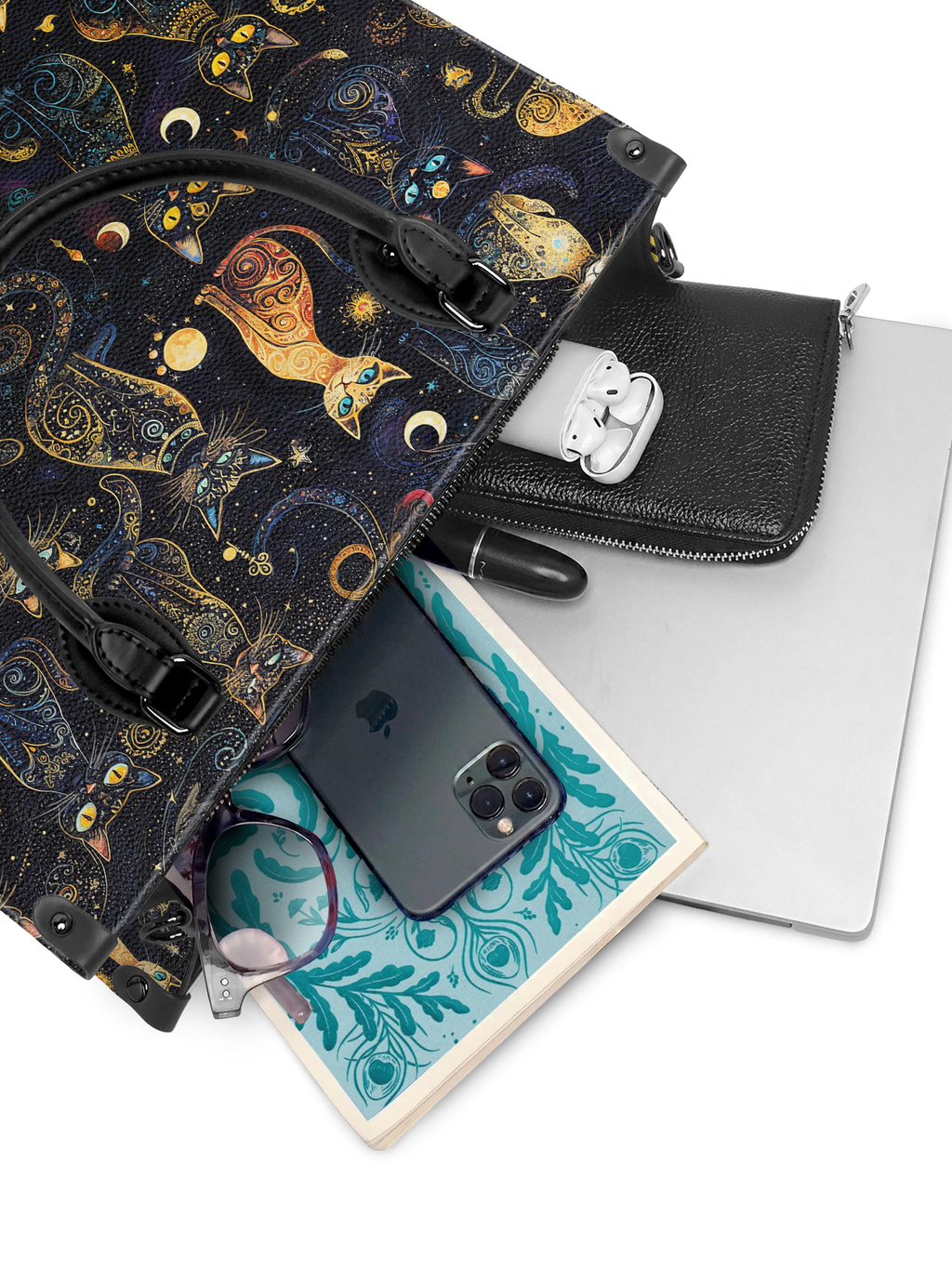 "Lunacat" - Black Interior - Leather Handbag