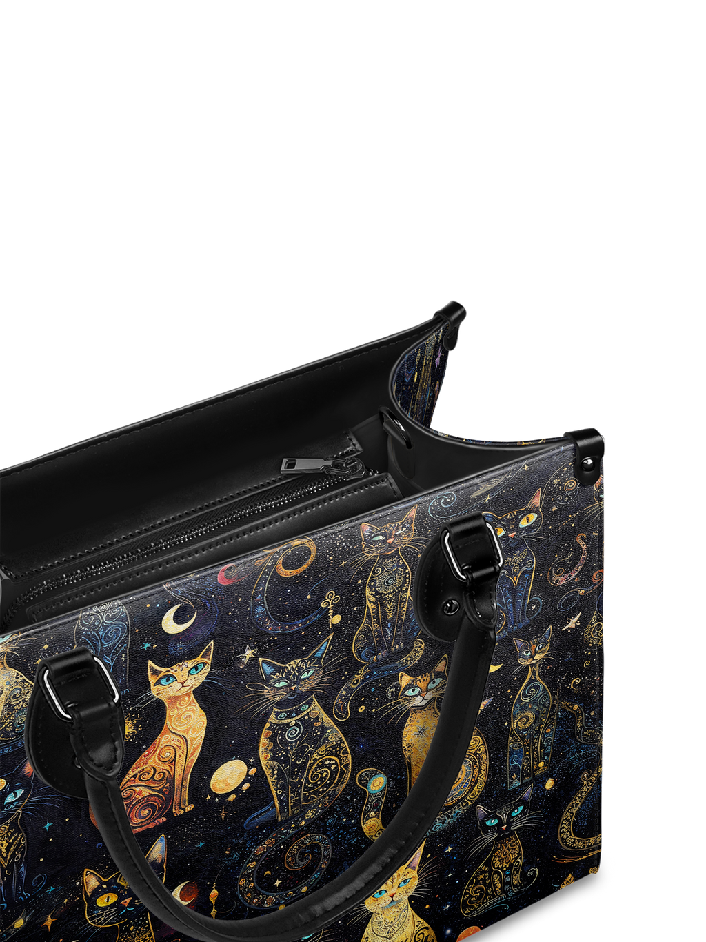 "Lunacat" - Black Interior - Leather Handbag