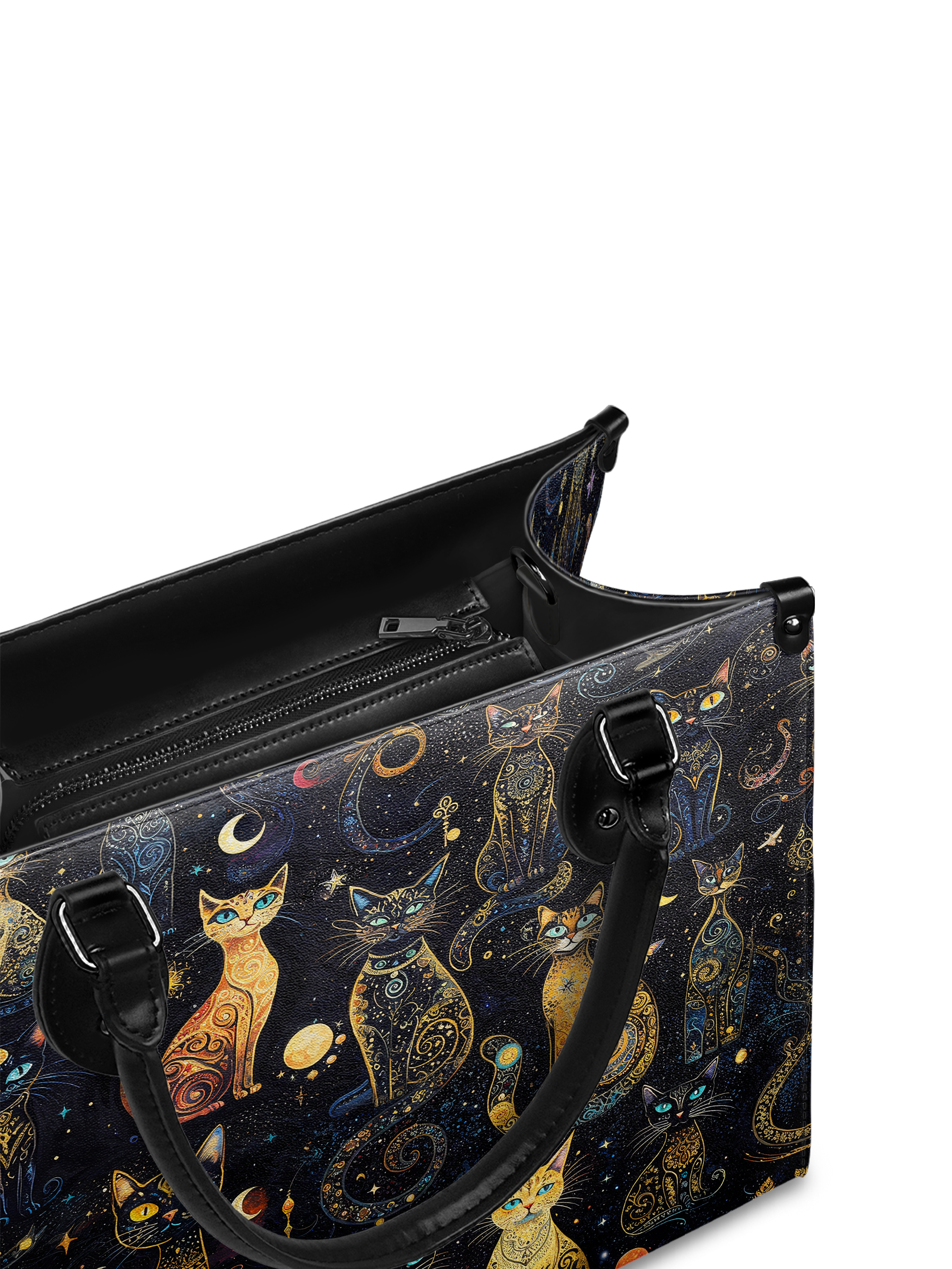 "Lunacat" - Black Interior - Leather Handbag