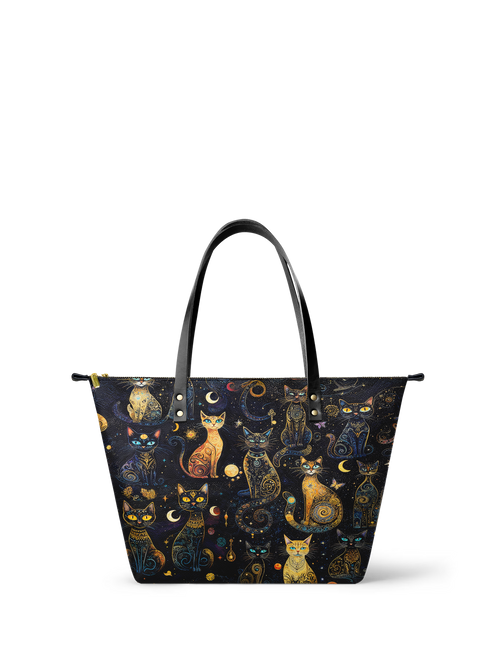 "Lunacat" Leather Tote Bag