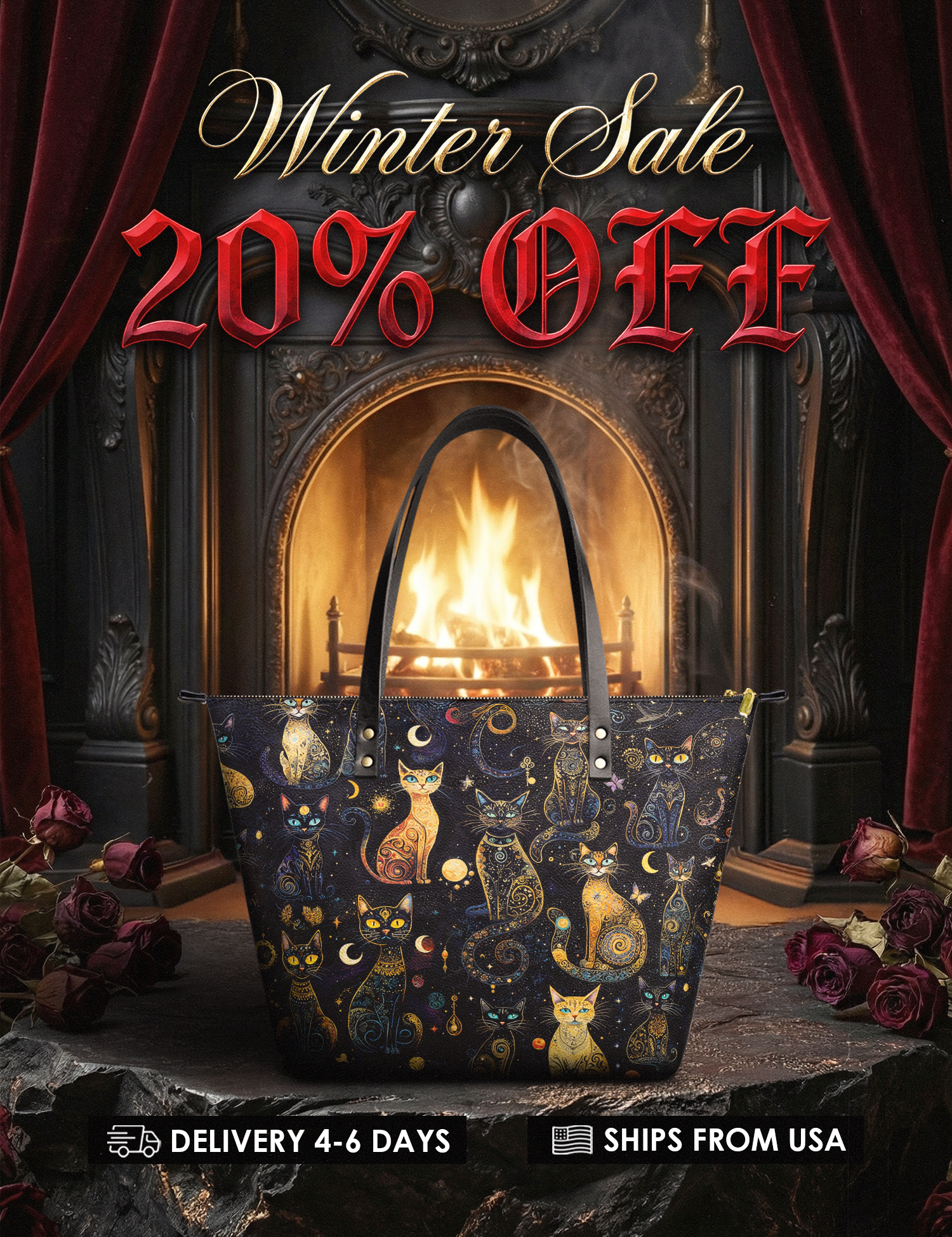 "Lunacat" Leather Tote Bag Deal