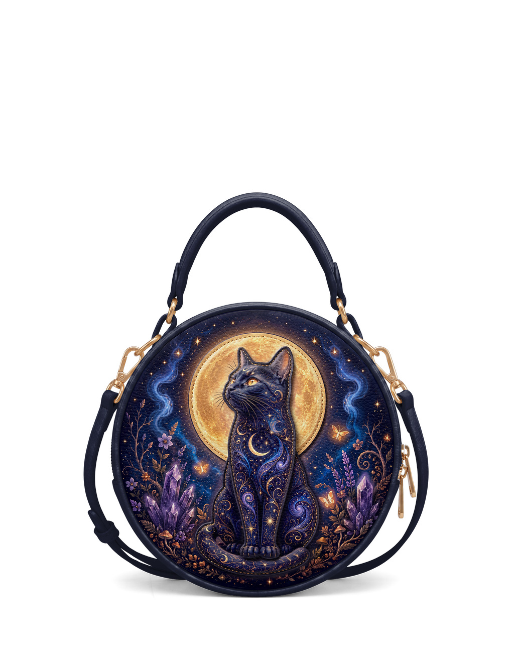 “Lunessa” Applique Circle Crossbody Bag