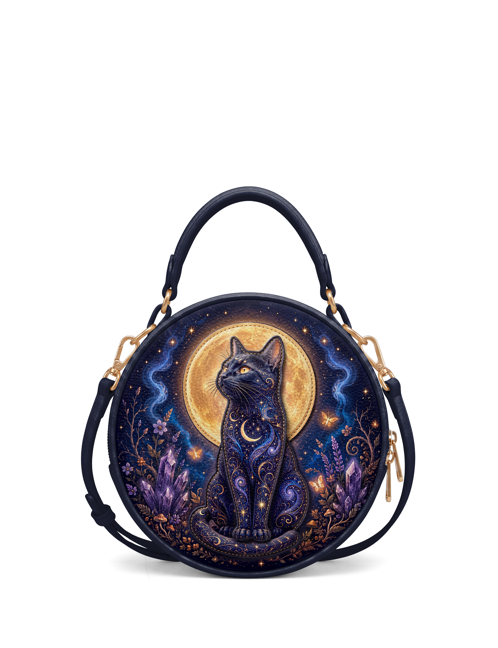 “Lunessa” Applique Circle Crossbody Bag