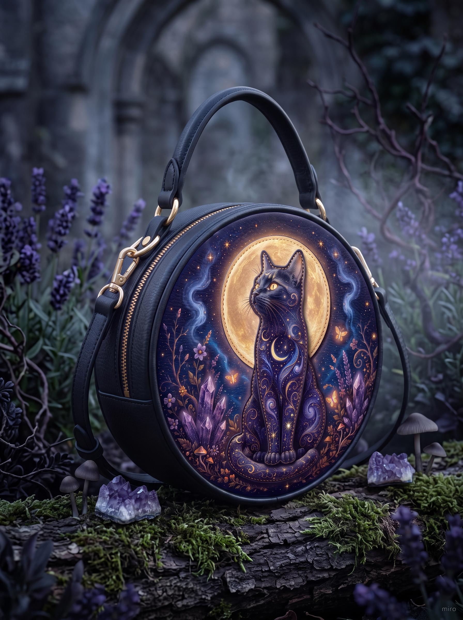 “Lunessa” Applique Circle Crossbody Bag
