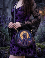 “Lunessa” Applique Circle Crossbody Bag