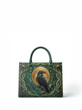 "Ravenweb" Applique Leather Handbag