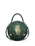 “Minervia” Applique Circle Crossbody Bag