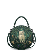 “Minervia” Applique Circle Crossbody Bag