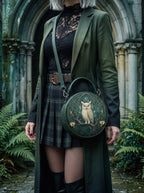 “Minervia” Applique Circle Crossbody Bag
