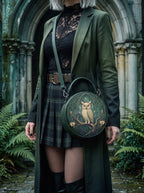 “Minervia” Applique Circle Crossbody Bag