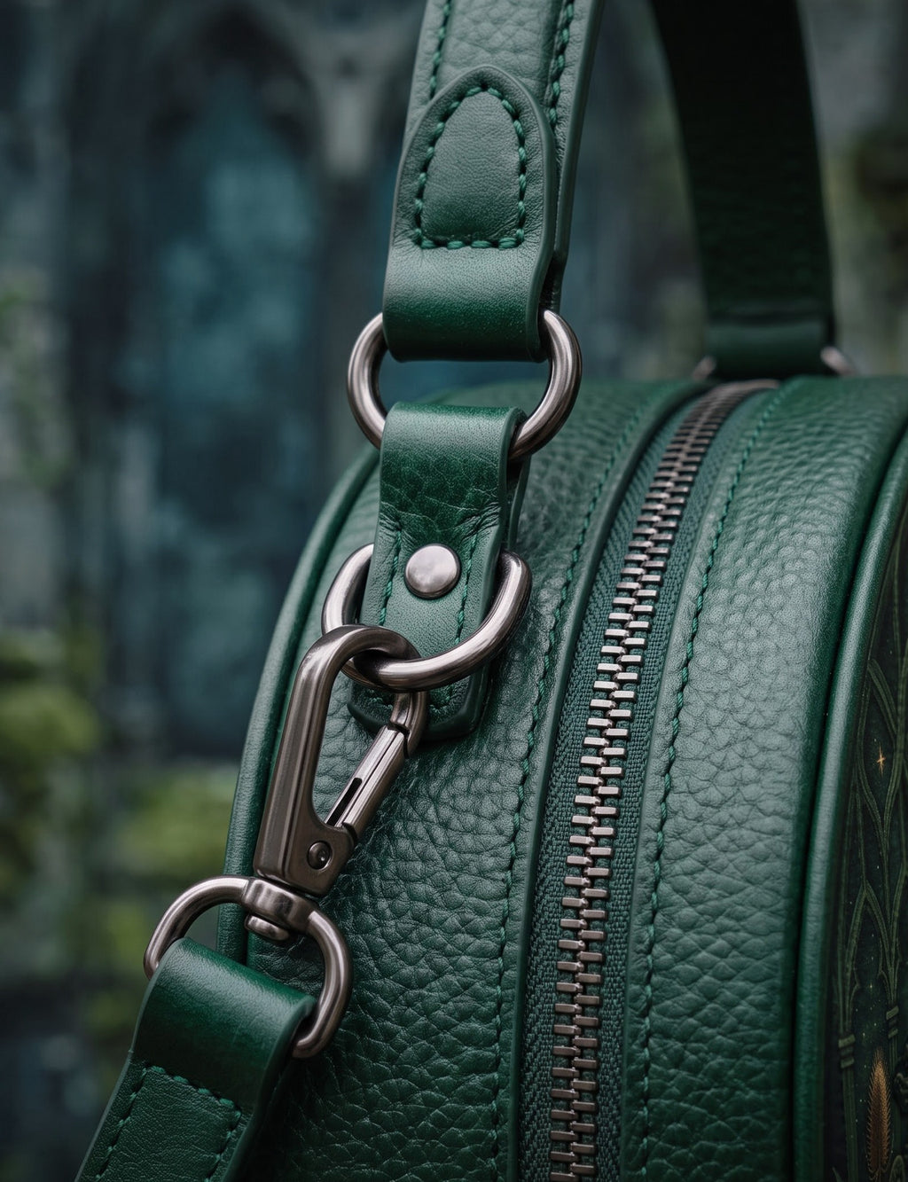 “Minervia” Applique Circle Crossbody Bag
