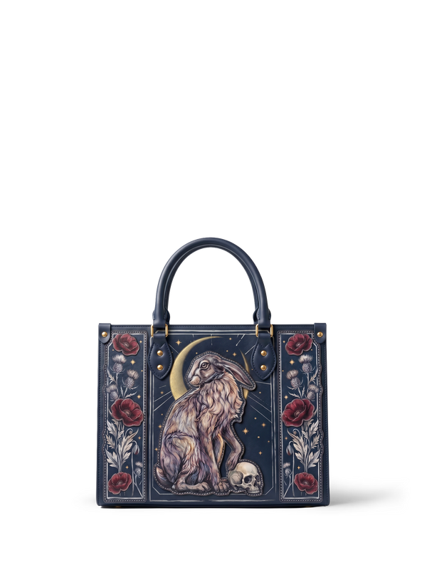 "Moonhare" Applique Leather Handbag