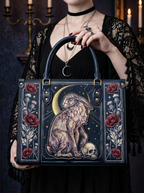 "Moonhare" Applique Leather Handbag