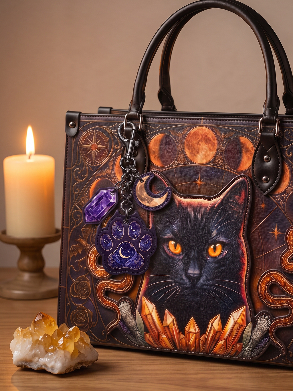 "Moonpaw" Leather Bag Charm