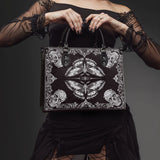 "Mothwing" - Black Interior - Leather Handbag Matching SANTA Combo