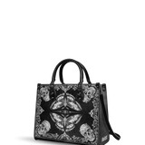 "Mothwing" - Black Interior - Leather Handbag Matching SANTA Combo