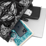 "Mothwing" - Black Interior - Leather Handbag Matching SANTA Combo