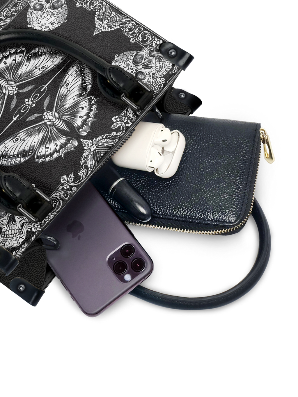 "Mothwing" - Black Interior - Small Leather Handbag