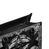 "Mothwing" - Black Interior - Leather Handbag Matching SANTA Combo