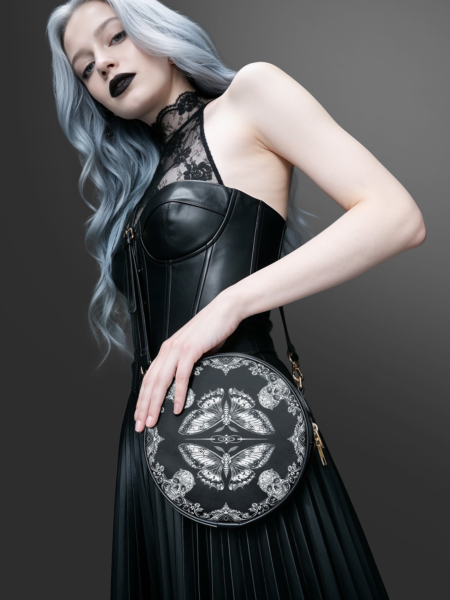 "Mothwing" Circle Crossbody Bag