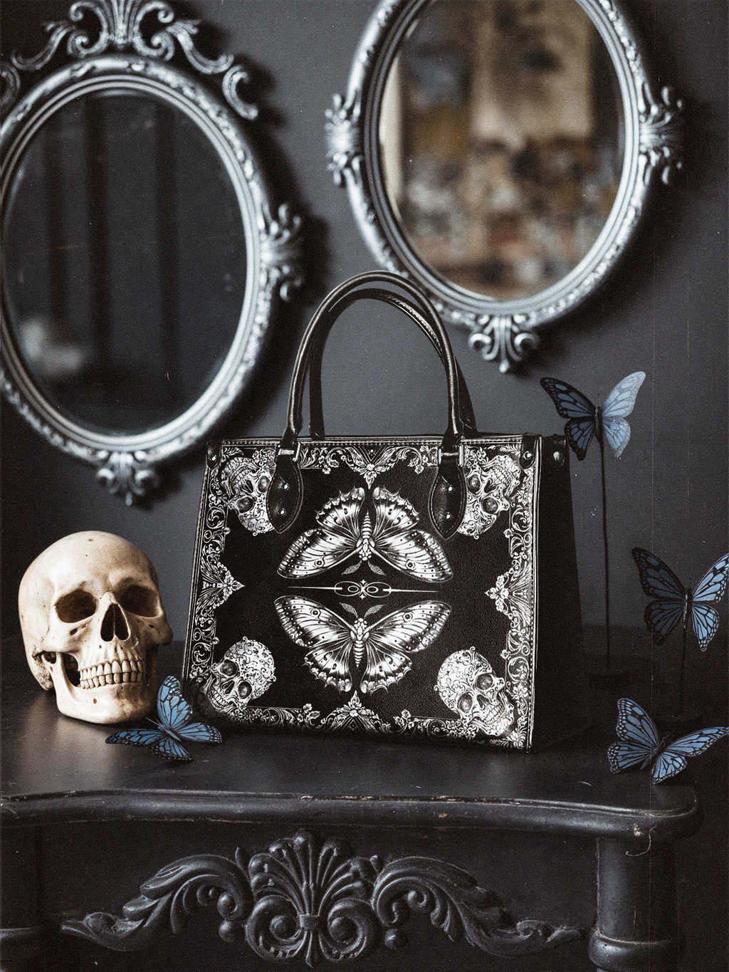 "Mothwing" - Red Interior - Leather Handbag
