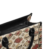 "Mournaire" - Black Interior - Leather Handbag Matching SANTA Combo