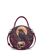 “Nevermora” Applique Circle Crossbody Bag