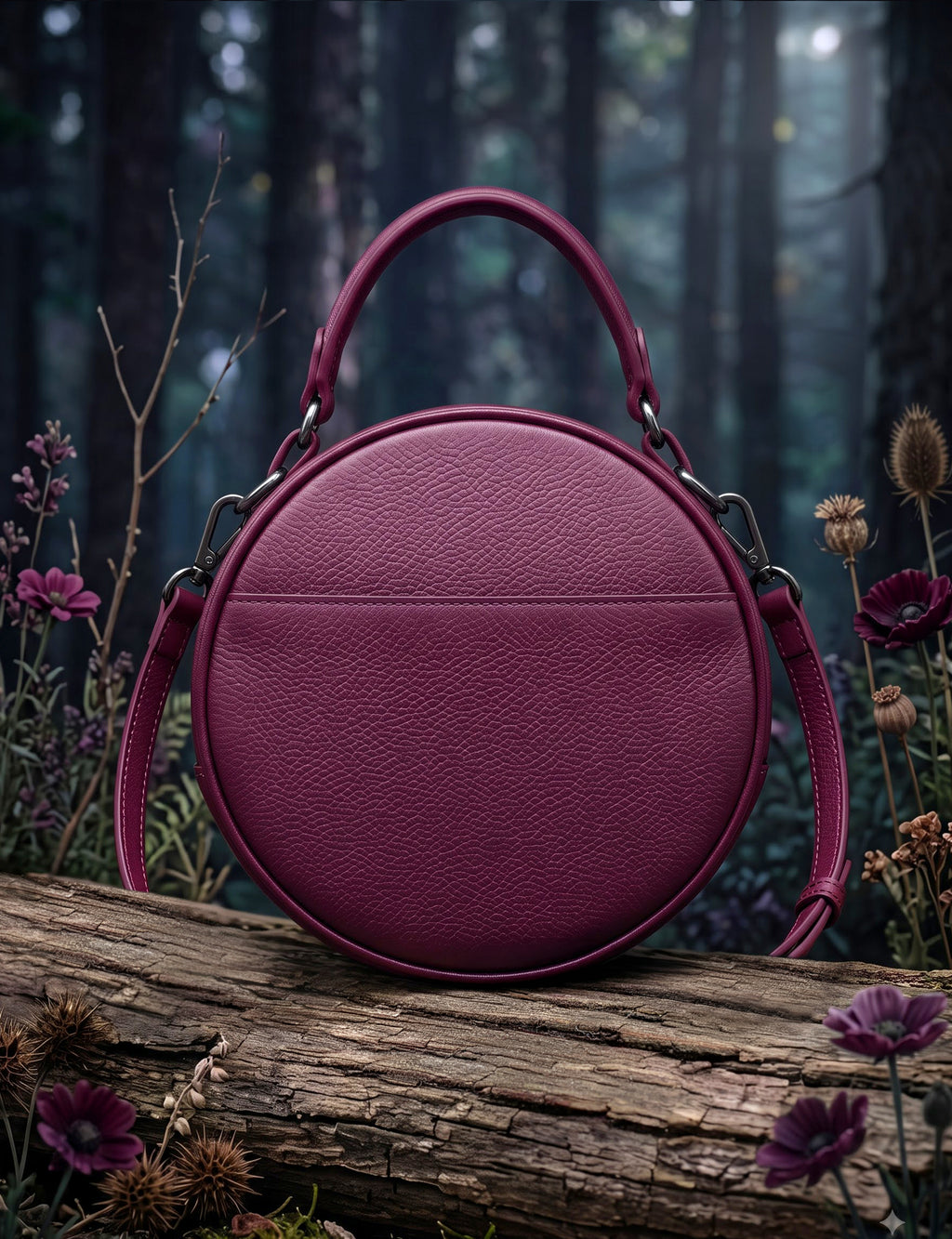 “Nevermora” Applique Circle Crossbody Bag