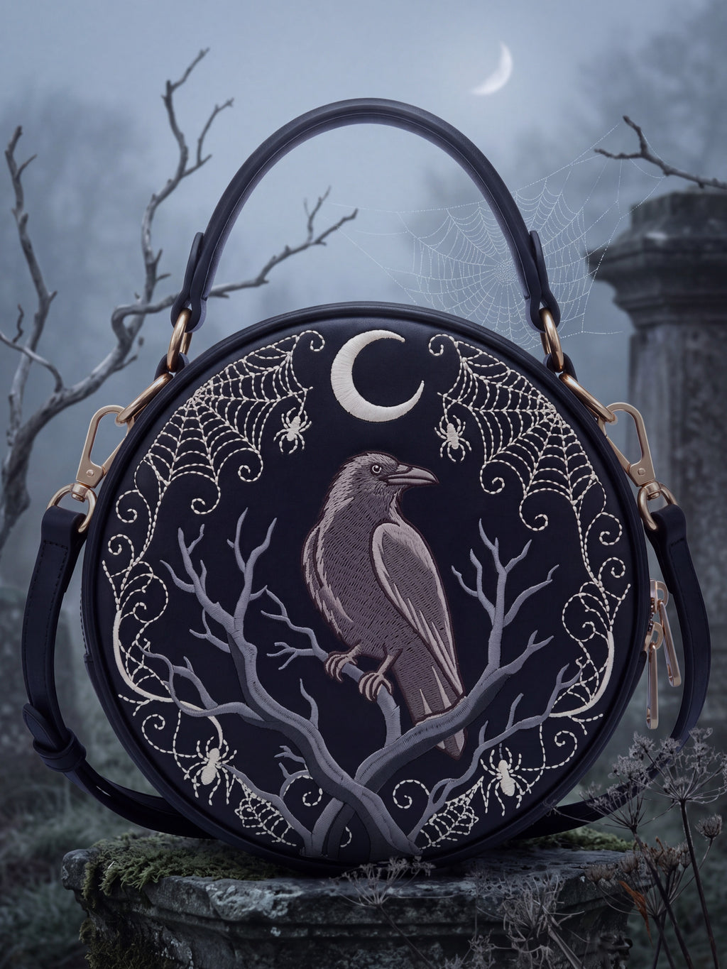 "Nightraven" Crewel Circle Bag