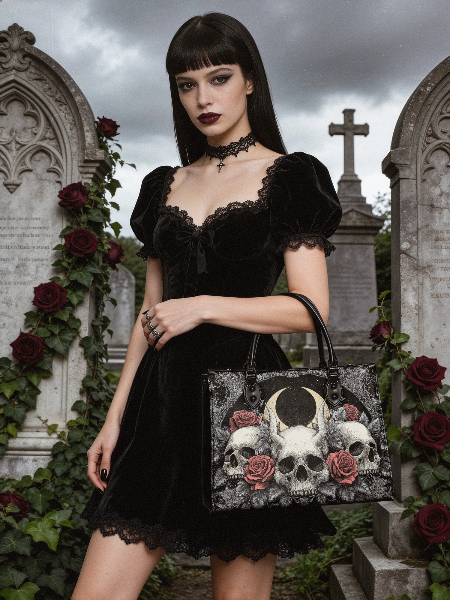 "Nightrosary" - Black Interior - Leather Handbag