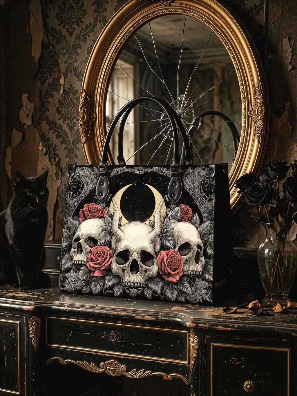"Nightrosary" - Black Interior - Leather Handbag