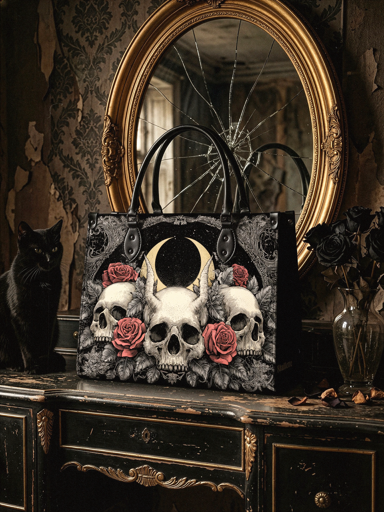 "Nightrosary" - Black Interior - Leather Handbag