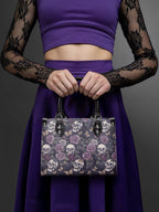 "Noctaflora" - Black Interior - Small Leather Handbag