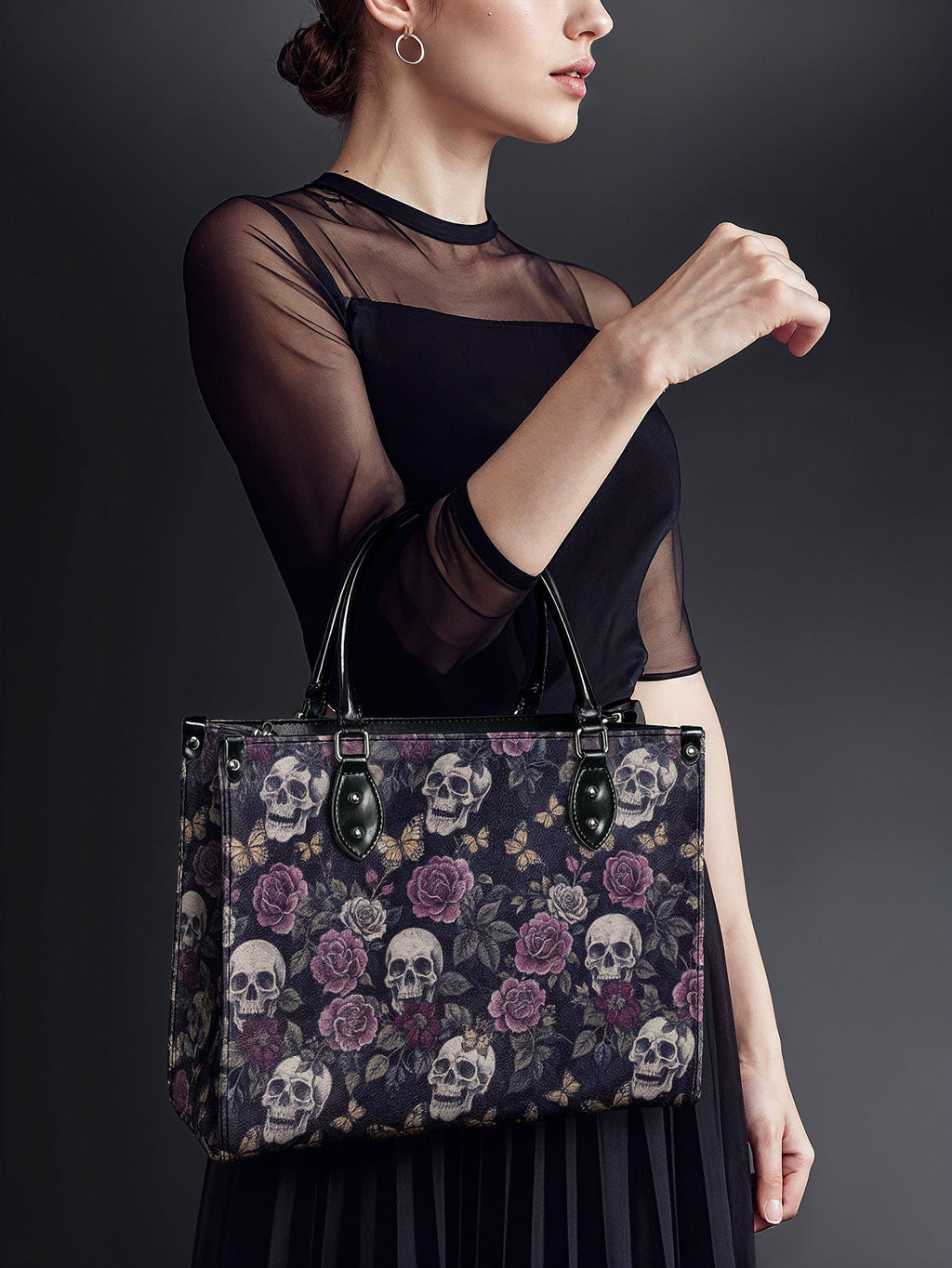 "Noctaflora" - Black Interior - Leather Handbag