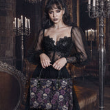 "Noctaflora" - Black Interior - Leather Handbag