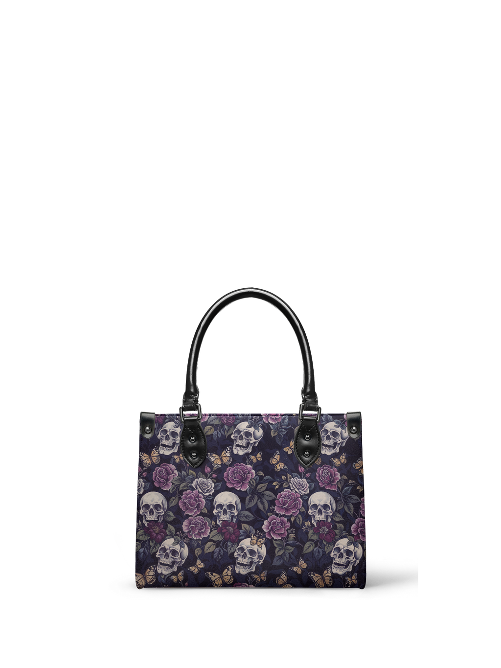 "Noctaflora" - Black Interior - Small Leather Handbag