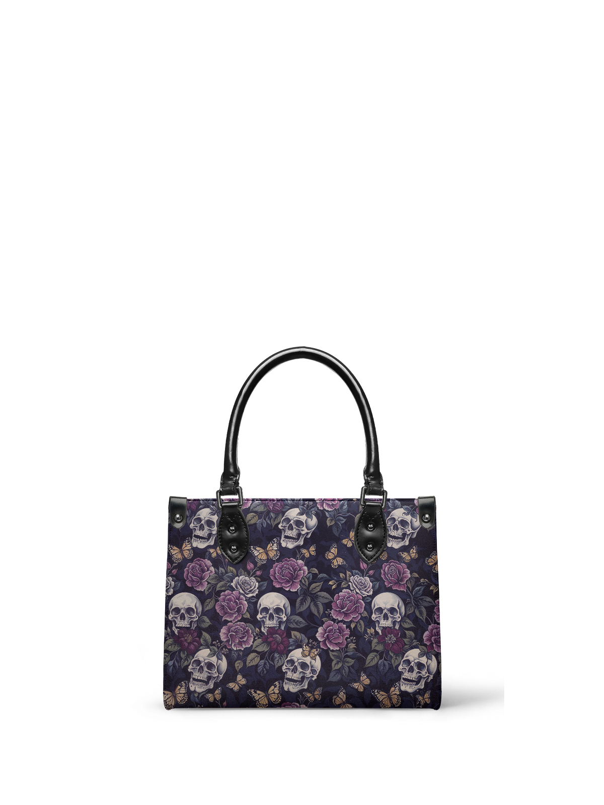 "Noctaflora" - Black Interior - Small Leather Handbag - FALL CLEARANCE DEAL
