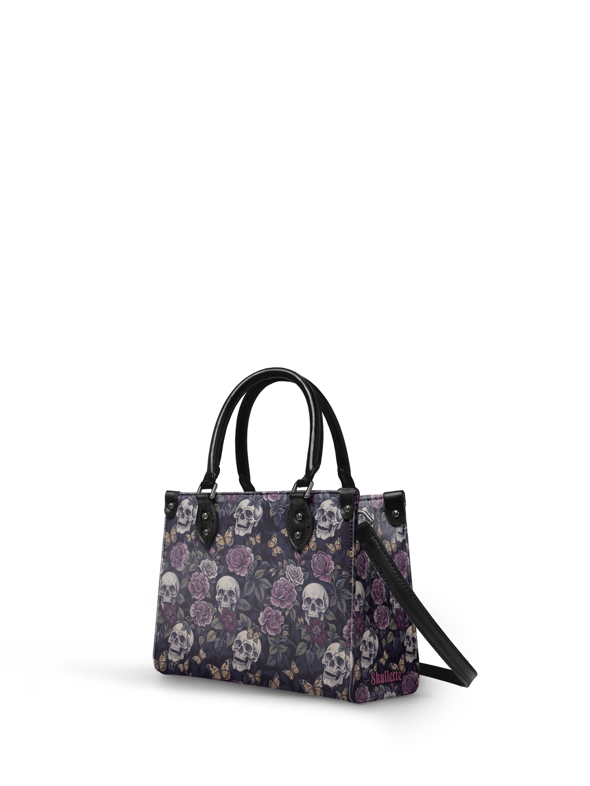 "Noctaflora" - Black Interior - Small Leather Handbag - FALL CLEARANCE DEAL