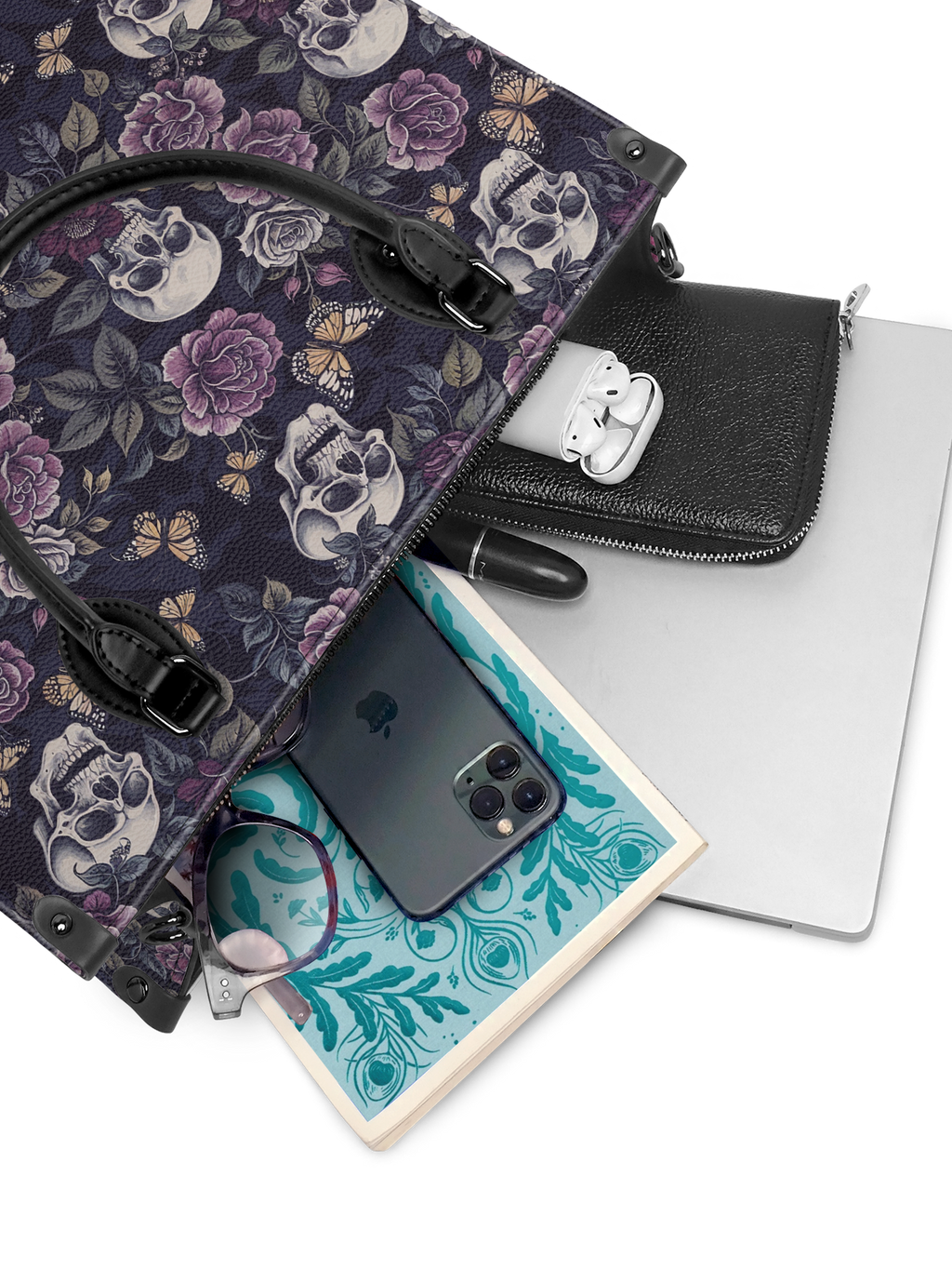 "Noctaflora" - Black Interior - Leather Handbag