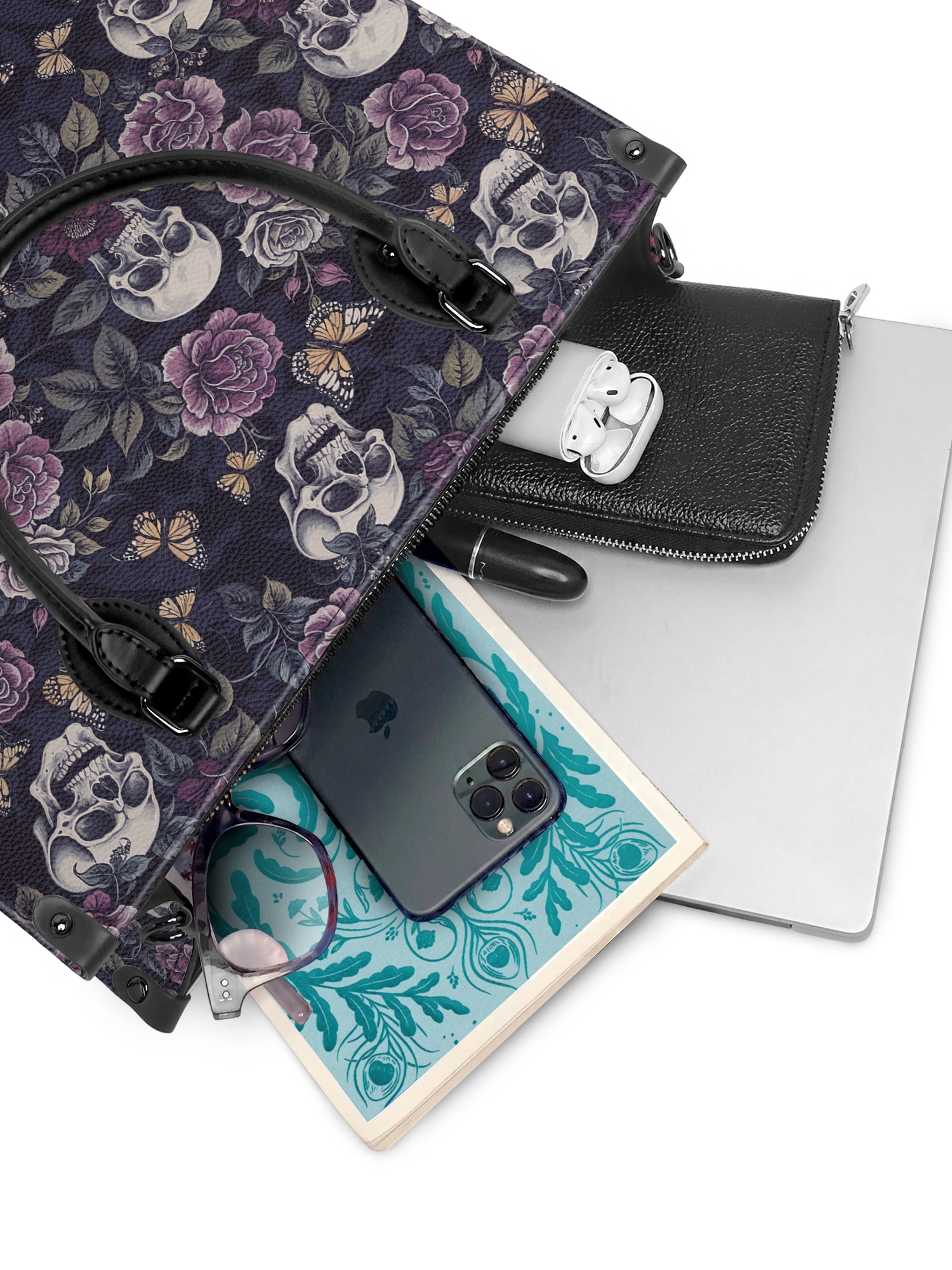 "Noctaflora" - Black Interior - Leather Handbag