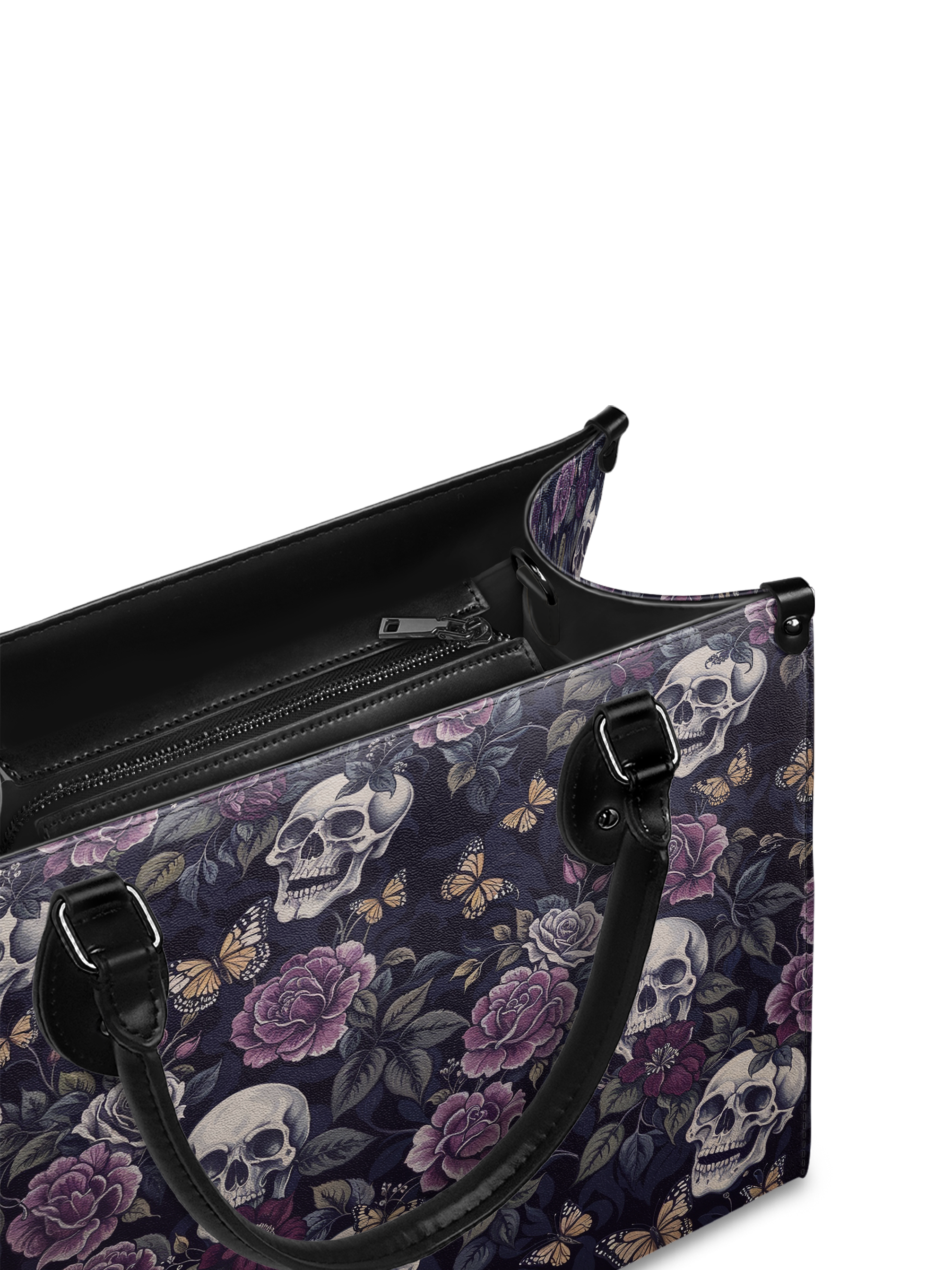 "Noctaflora" - Black Interior - Leather Handbag