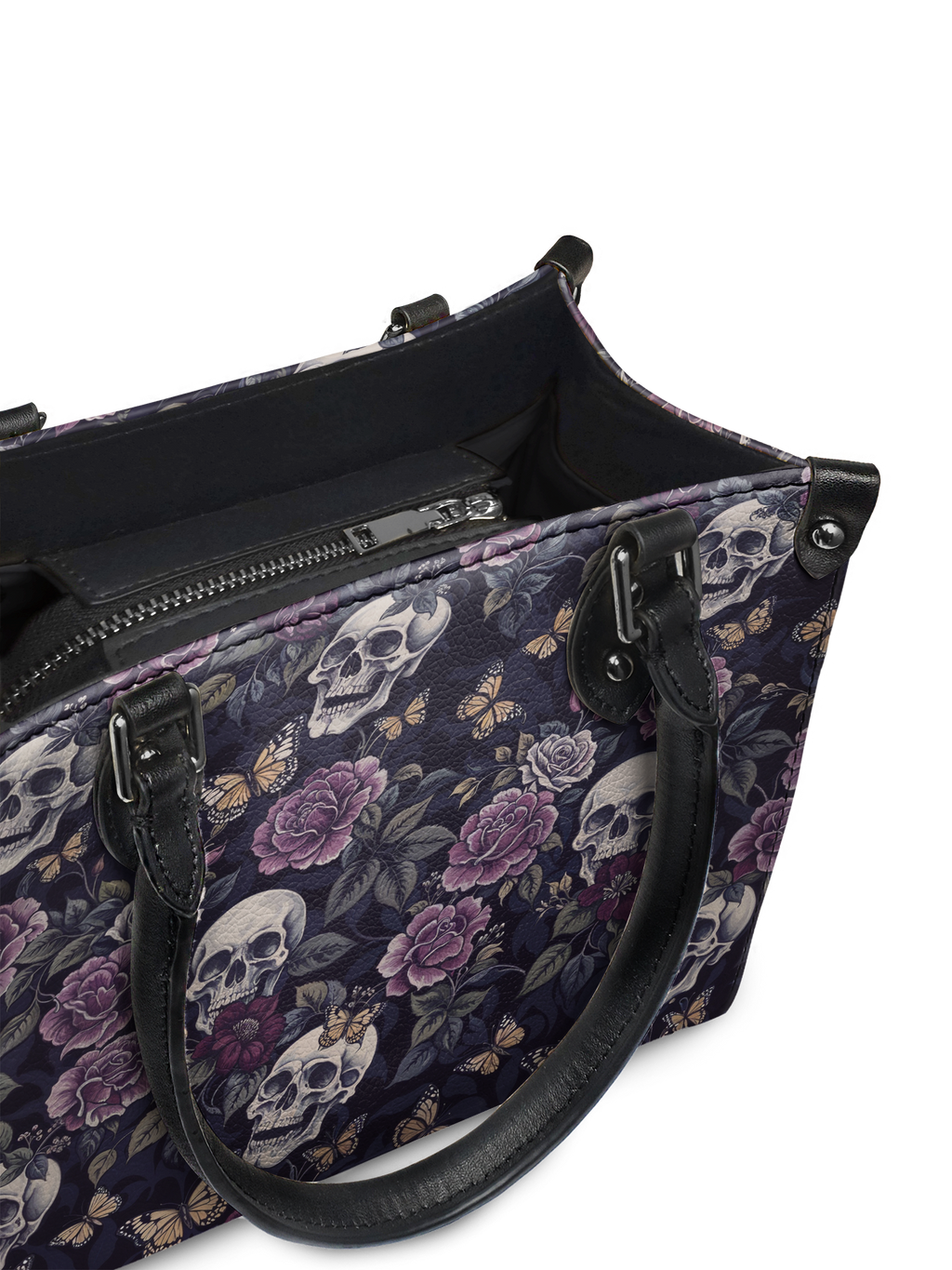 "Noctaflora" - Black Interior - Small Leather Handbag